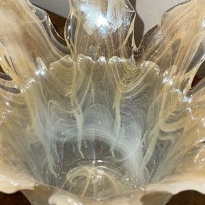 Lavorazione Arte Italy Murano Glass Vase Petal